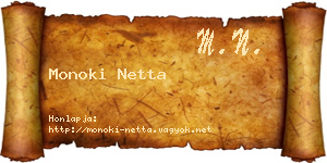 Monoki Netta névjegykártya